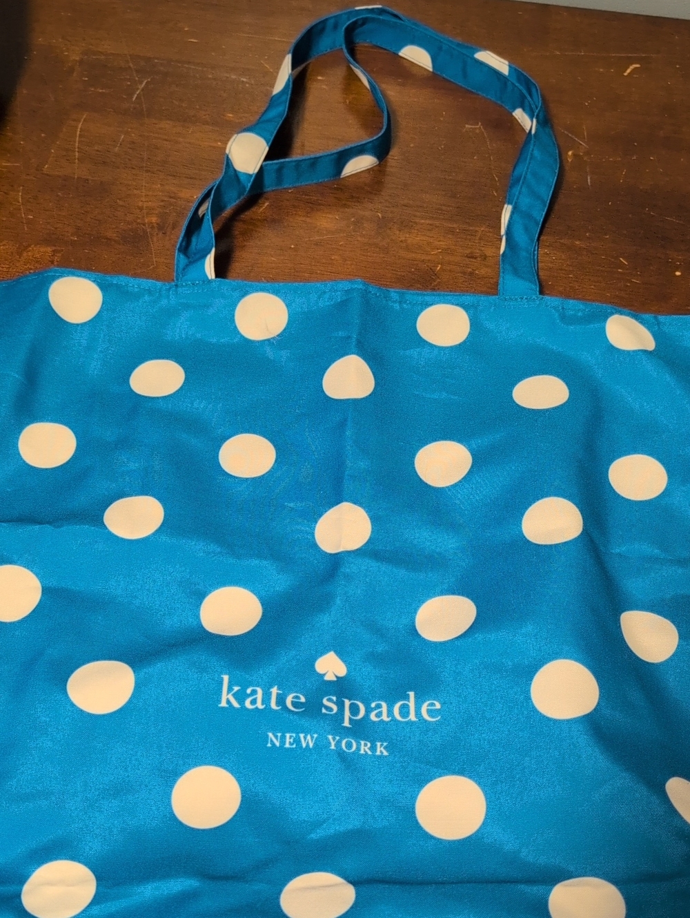 kate spade Blue and Cream Polka Dot Tote